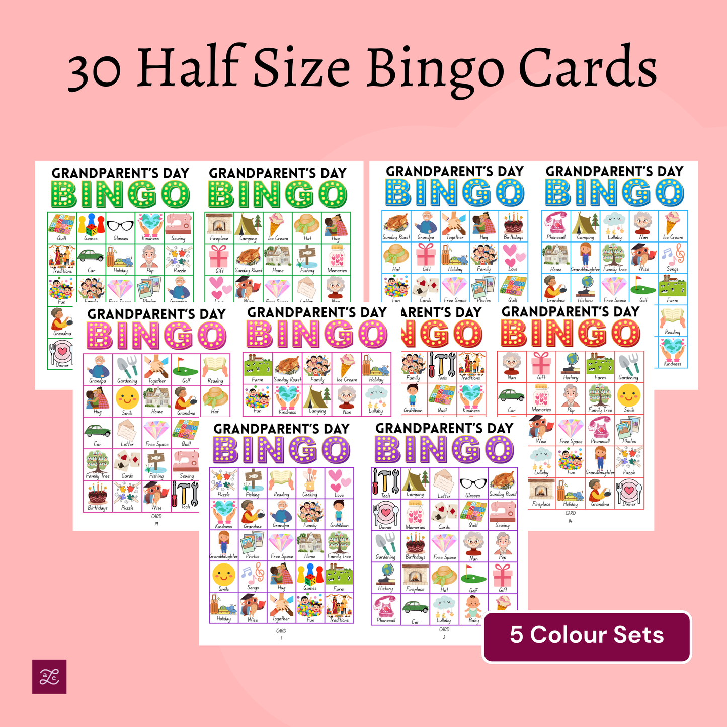 No Prep - Grandparent's Day Picture Bingo