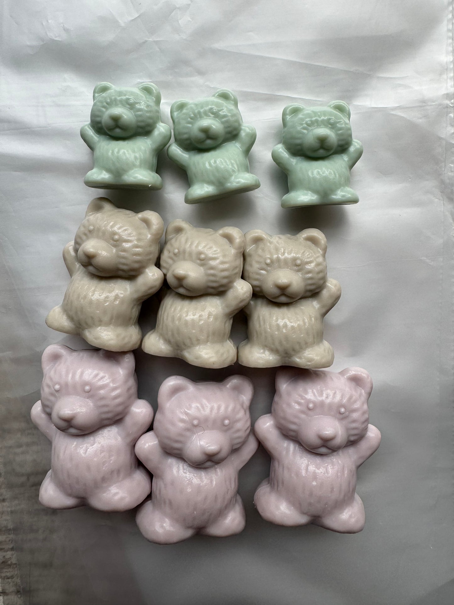100 Teeny Teddy Bear Counters in Mint Green
