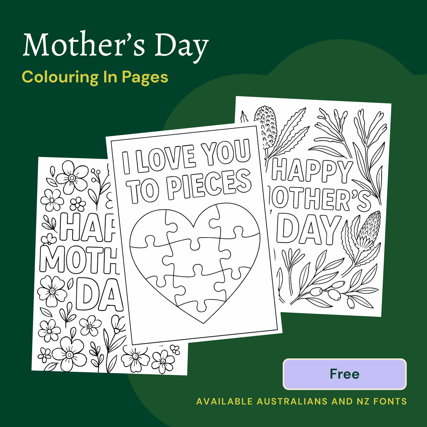Mother's Day Colouring In Pages