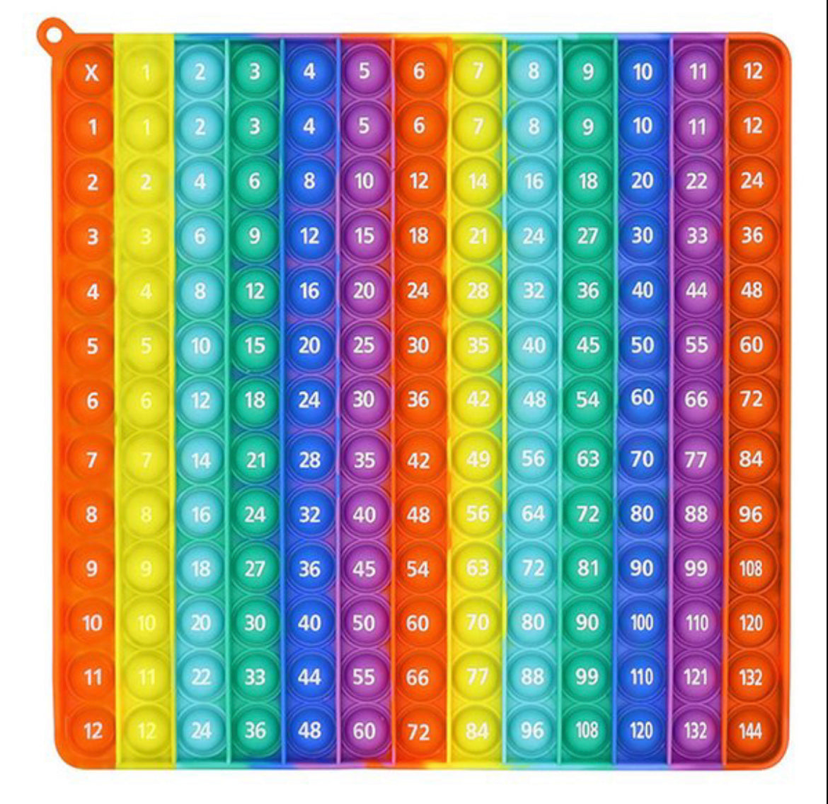 12 x 12 Multiplication and Times Tables Bubble Board POP IT!
